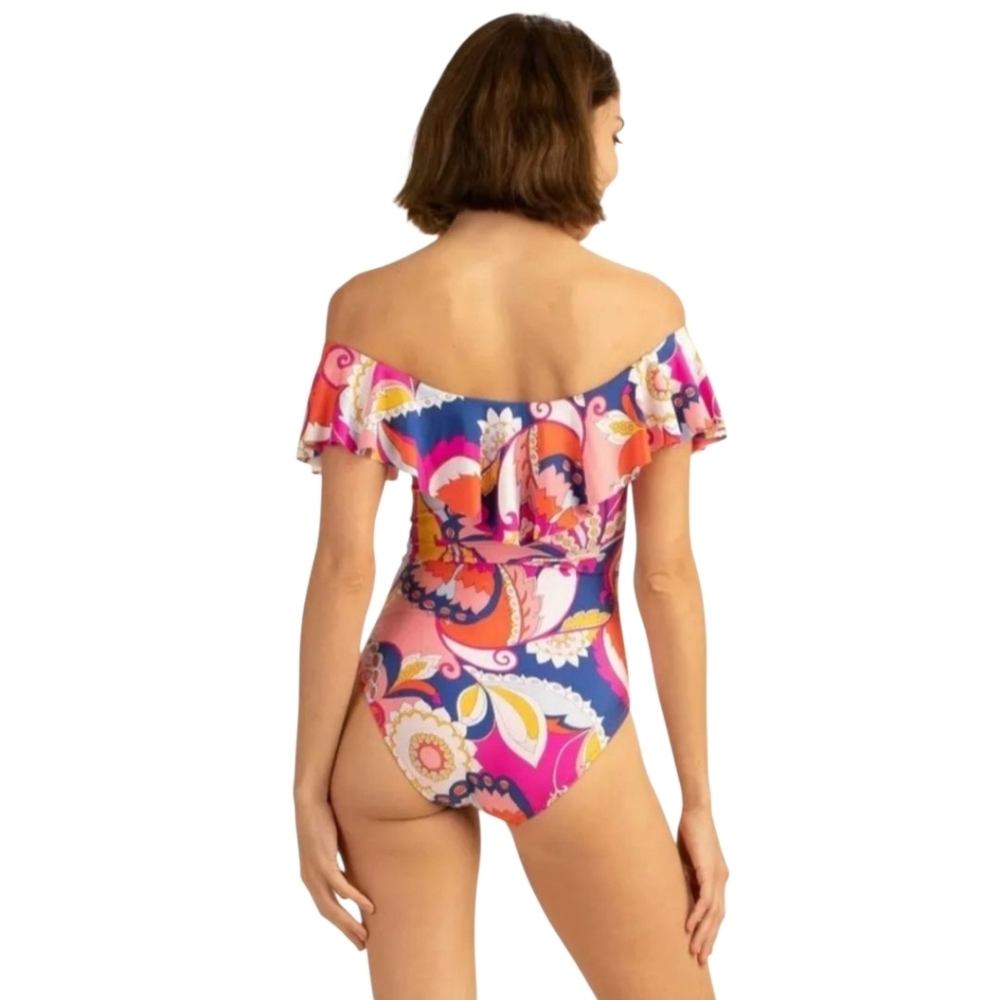 Trina Turk Sevilla One Piece Off Shoulder Ruffle - Picture 4 of 16